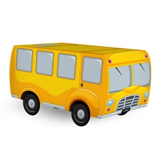 Small Plain Yellow Bus Shape Box | Pack of 10 | 4 Colors | Great For Giveaways	